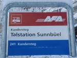 (131'675) - AFA-Haltestellenschild - Kandersteg, Talstation Sunnbel - am 26.