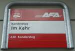 (138'471) - AFA-Haltestellenschild - Kandersteg, Im Kehr - am 6. April 2012
