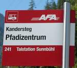 (239'073) - AFA-Haltestellenschild - Kandersteg, Pfadizentrum - am 16. August 2022
