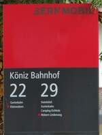 Koniz/783236/238507---bernmobil-haltestellenschild---koeniz-bahnhof (238'507) - BERNMOBIL-Haltestellenschild - Kniz, Bahnhof - am 28. Juli 2022
