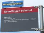 (160'721) - TanGenTO-Haltestellenschild - Konolfingen, Bahnhof - am 22. Mai 2015