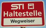 (136'795) - STI-Haltestellenschild - Lngenbhl, Wegweiser - am 22.