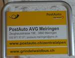 (161'056) - PostAuto-Haltestellenschild - Meiringen, PostAuto AVG Meiringen - am 25. Mai 2015
