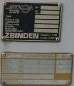 Meiringen/748568/197877---typenschild---p-31240 (197'877) - Typenschild - P 31'240 - am 16. September 2018 in Meiringen, Garage AVG