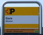 Moutier/858588/265280---pbls-haltestellenschild---moutier-gare (265'280) - +P/bls-Haltestellenschild - Moutier, Gare - am 30. Juli 2024