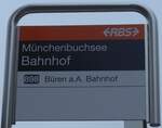 Munchenbuchsee/748659/199183---rbs-haltestellenschild---muenchenbuchsee-bahnhof (199'183) - RBS-Haltestellenschild - Mnchenbuchsee, Bahnhof - am 4. November 2018