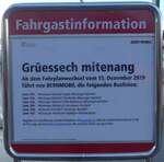 (212'905) - Bernmobil-Fahrgastinformation am 14. Dezember 2019 beim Bahnhof Mnsingen