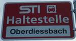 (133'479) - STI-Haltestellenschild - Oberdiessbach, Oberdiessbach - am 25.