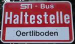 (137'060) - STI-Haltestellenschild - Oberhofen, Oertliboden - am 28.