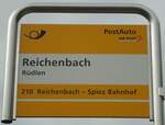 Reichenbach i.K./741677/138435---postauto-haltestellenschild---reichenbach-ruedlen (138'435) - PostAuto-Haltestellenschild - Reichenbach, Rdlen - am 6. April 2012