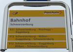Schwarzenburg/744805/164674---postauto-haltestellenschild---schwarzenburg-bahnhof (164'674) - PostAuto-Haltestellenschild - Schwarzenburg, Bahnhof - am 13. September 2015