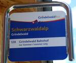 schwarzwaldalp/859643/265599---grindelwaldbus-haltestellenschild---grindelwald-schwarzwaldalp (265'599) - GrindelwaldBus-Haltestellenschild - Grindelwald, Schwarzwaldalp - am 13. August 2024