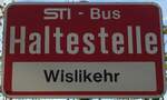(137'054) - STI-Haltestellenschild - Sigriswil, Wislikehr - am 28. November 2011