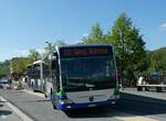 (249'496) - Intertours, Domdidier - Nr. 412/FR 300'555 - Mercedes (ex TPL Lugano Nr. 412) am 3. Mai 2023 beim Bahnhof Spiez