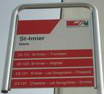 St-Imier/742895/147911---cj-haltestellenschild---st-imier-gare (147'911) - cj-Haltestellenschild - St-Imier, Gare - am 8. November 2013