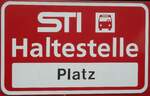 (129'522) - STI-Haltestellenschild - Steffisburg, Platz - am 6. September 2010