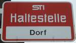 (130'295) - STI-Haltestellenschild - Steffisburg, Dorf - am 10.