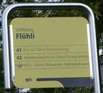 (267'551) - STI-Haltestellenschild - Steffisburg, Flhli - am 27.