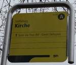 (283'162) - STI-Haltestellenschild - Steffisburg, Kirche - am 14.