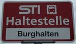 (142'630) - STI-Haltestellenschild - Teuffenthal, Burghalten - am 25. Dezember 2012