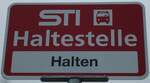 (142'631) - STI-Haltestellenschild - Teuffenthal, Halten - am 25.