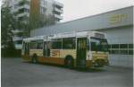 (020'229) - STI Thun - Nr. 28/BE 419'028 - Volvo/R&J (ex SAT Thun Nr. 28) am 14. Oktober 1997 in Thun, Garage