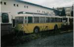(020'706) - STI Thun - Nr. 1 - Berna/Gangloff Trolleybus am 6. November 1997 in Thun, Garage