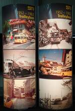(145'023) - Plakatsulen vom STI 1952 - 1982 Trolleybus am 15. Juni 2013 in Thun, Garage