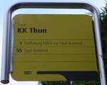 (153'686) - STI-Haltestellenschild - Thun, KK Thun - am 6. August 2014