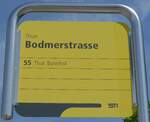 (153'950) - STI-Haltestellenschild - Thun, Bodmerstrasse - am 17. August 2014