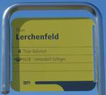 (155'267) - STI-Haltestellenschild - Thun, Lerchenfeld - am 14. September 2014