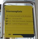 (158'572) - STI-Haltestellenschild - Thun, Sternenplatz - am 2. Februar 2015