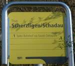 (215'989) - STI-Haltestellenschild - Thun, Scherzligen/Schadau - am 10.