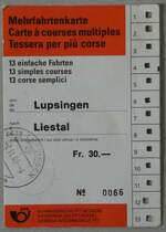 (232'957) - Postauto-Mehrfahrtenkarte am 14.