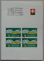 (234'378) - Briefmarken vom 15. September 1958 zum Zrcher Knabenschiessen am 10. April 2022 in Thun