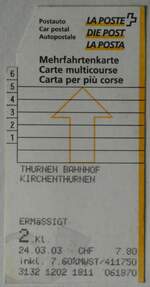 (245'836) - Postauto-Mehrfahrtenkarte am 5. Februar 2023 in Thun