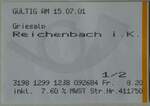 (248'156) - Postauto-Einzelbillet am 7. April 2023 in Thun