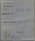 (248'338) - STI-Einzelbillet vom 9. April 2023 am 9. April 2023 in Thun