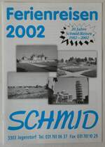 (251'095) - Schmid-Ferienreisen 2002 am 6. Juni 2023 in Thun (Vorderseite)