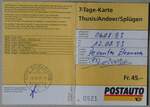 (256'539) - Postauto-7-Tage-Karte - Thusis/Andeer/Splgen - am 29.