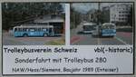(257'181) - TVS/VBL-Spezialbillet zur Sonderfahrt mit Trolleybus 280 am 19. November 2023 in Thun