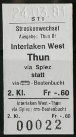 (259'267) - STI-Streckenwechsel vom 24. Mrz 1981 am 11. Februar 2024 in Thun