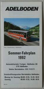(289'316) - AFA-Sommer-Fahrplan 1992 am 28.