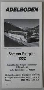 (289'433) - AFA-Sommer-Fahrplan 1992 am 5. Juli 2026 in Thun