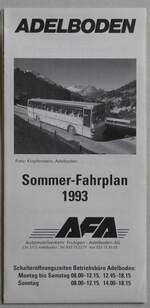 (289'723) - AFA-Sommer-Fahrplan 1993 am 19.
