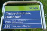 Trubschachen/747830/193738---bls-haltestellenschild---trubschachen-bahnhof (193'738) - bls-Haltestellenschild - Trubschachen, Bahnhof - am 3. Juni 2018