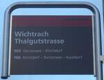Wichtrach/750093/212869---bernmobil-haltestellenschild---wichtrach-thalgutstrasse (212'869) - BERNMOBIL-Haltestellenschild - Wichtrach, Thalgutstrasse - am 14. Dezember 2019
