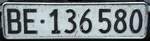 (142'011) - Nummernschild - BE 136'580 - am 21. Oktober 2012 in Flamatt, Bernstrasse
