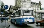 (023'912) - TF Fribourg - Nr. 40 - Saurer/Hess Trolleybus am 7. Juli 1998 beim Bahnhof Fribourg