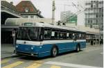 (030'620) - TF Fribourg - Nr. 38 - Saurer/Hess Trolleybus am 3. April 1999 beim Bahnhof Fribourg